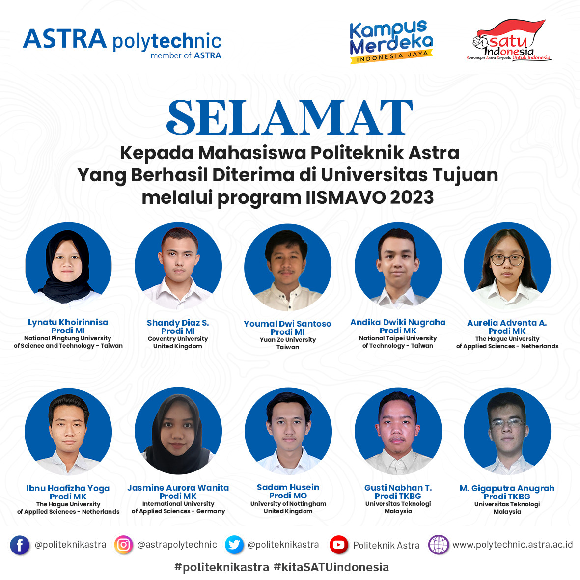 10 Mahasiswa ASTRAtech rebut IISMAVO untuk Kuliah di Luar Negeri